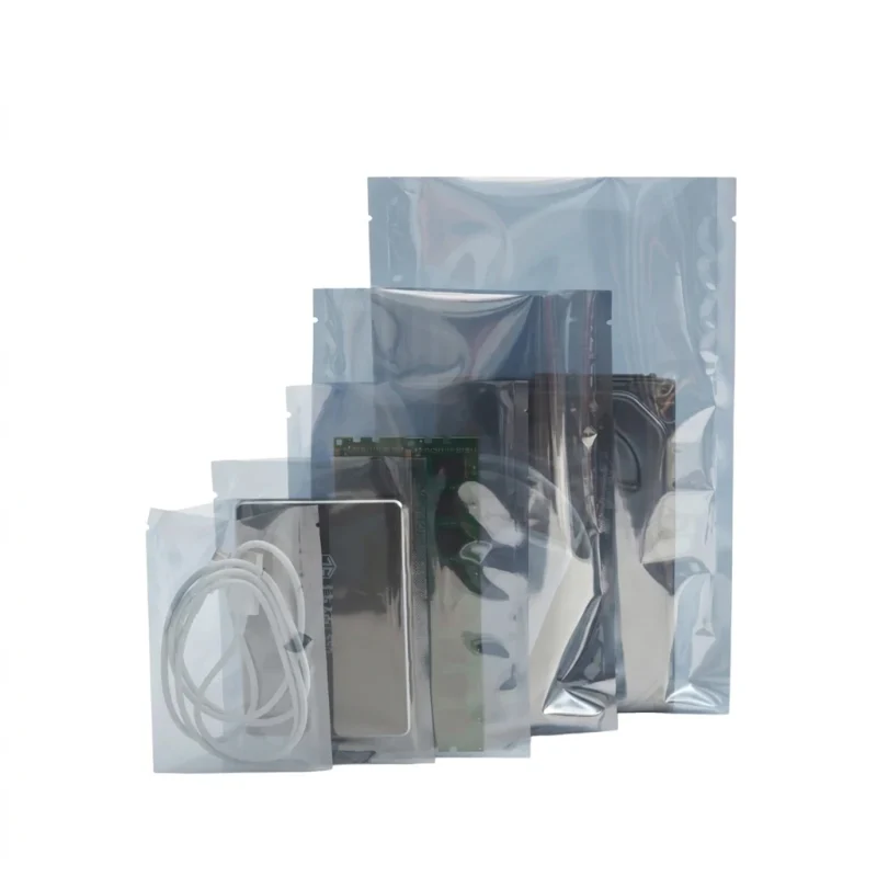 clear mylar bags showing prismatic rainbow effect on transparent soft BOPP base