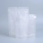 Industrial packaging of stand up pouch with zipper with custom width options for printing houses
