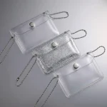 clear pvc pouch showing prismatic rainbow effect on transparent soft BOPP base