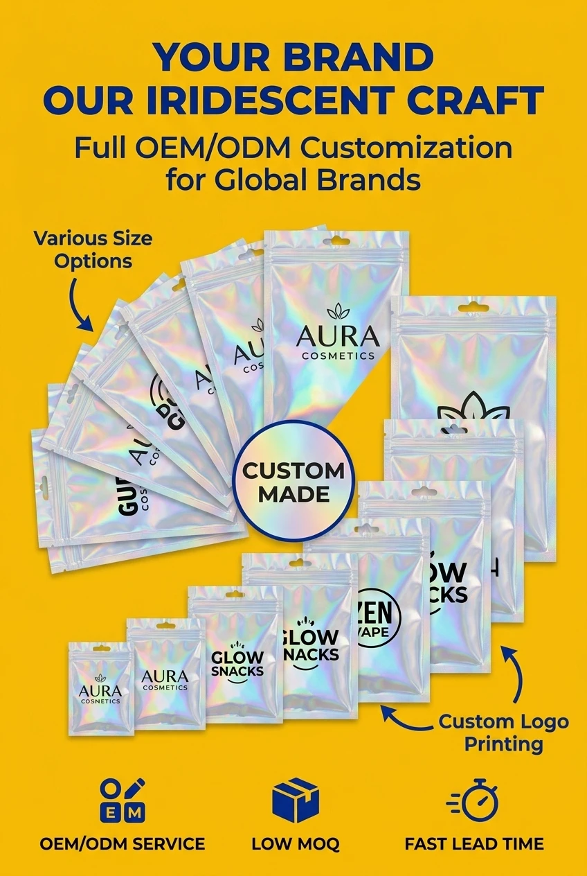 Anti-counterfeiting security label using Holographic zip lock bags with dynamic rainbow shift