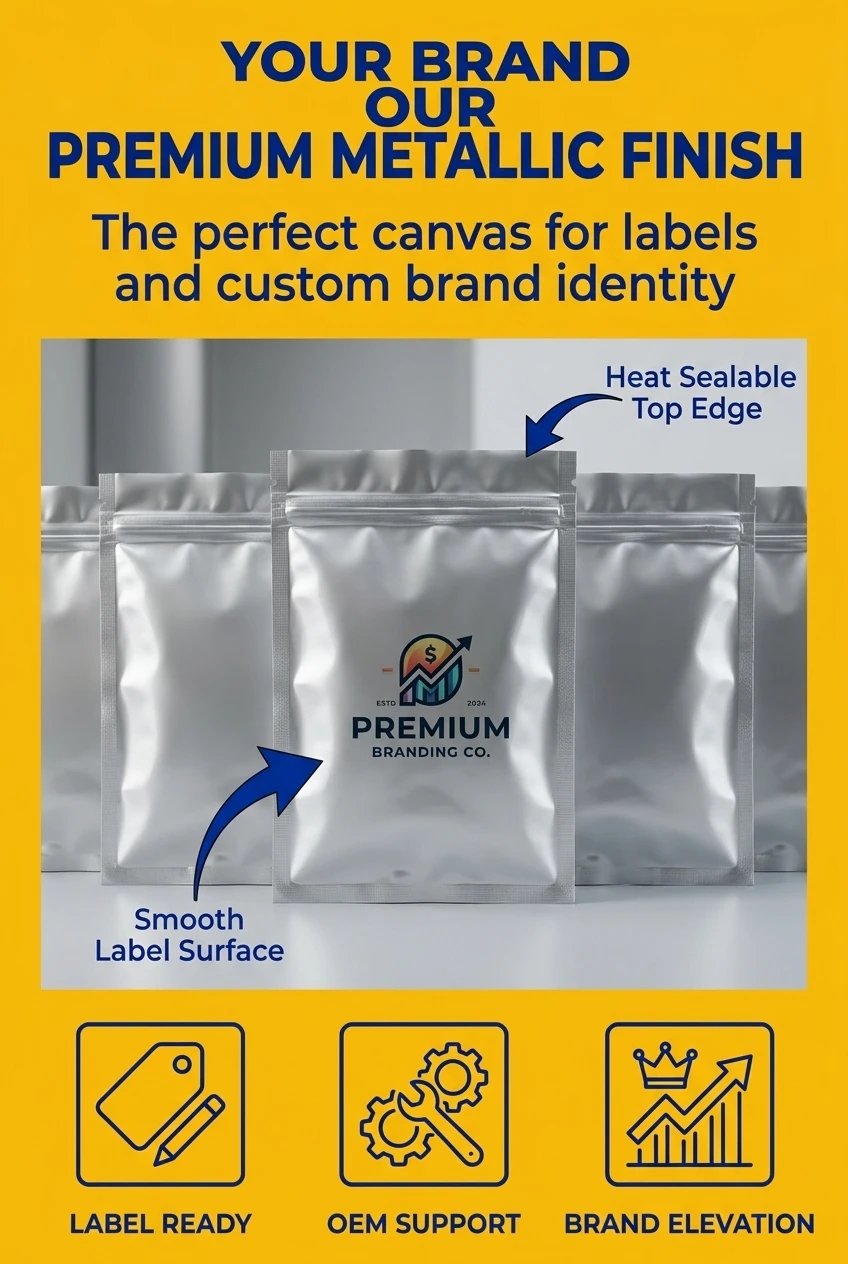 Small and Large Aluminum Stand up Pouches Zip Lock Coffee Bags Potato Chips Bags with Zipper for Food Storage for Pet Food