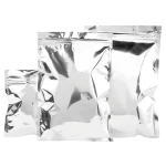 metallic zip lock bags showing prismatic rainbow effect on transparent soft BOPP base