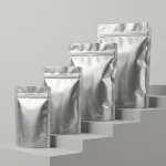 Industrial packaging of metallic zip lock bags with custom width options for printing houses