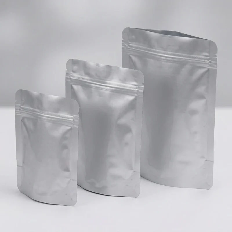 Mylar zip lock bags applied on luxury gift packaging demonstrating 3D laser reflection