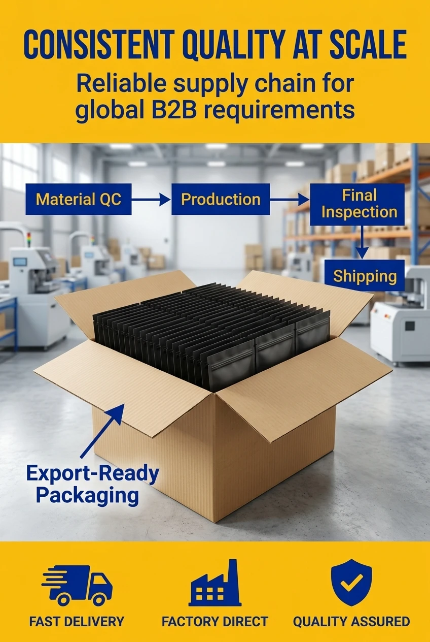 Reliable factory direct supply for high-volume food packaging requirements. Our production lines handle everything from white