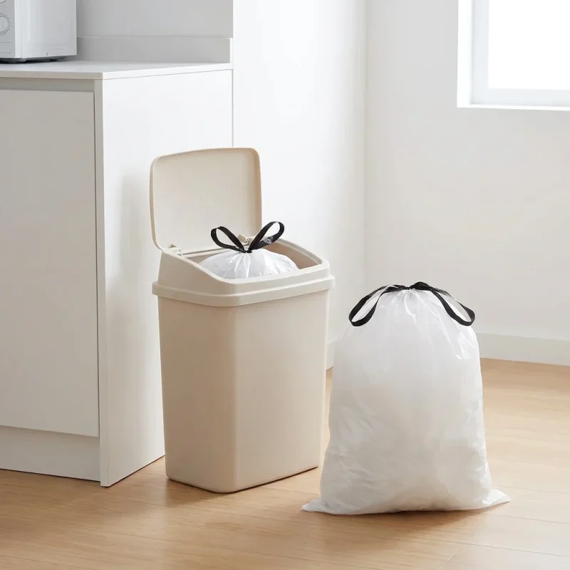drawstring pe plastic bag showing prismatic rainbow effect on transparent soft BOPP base