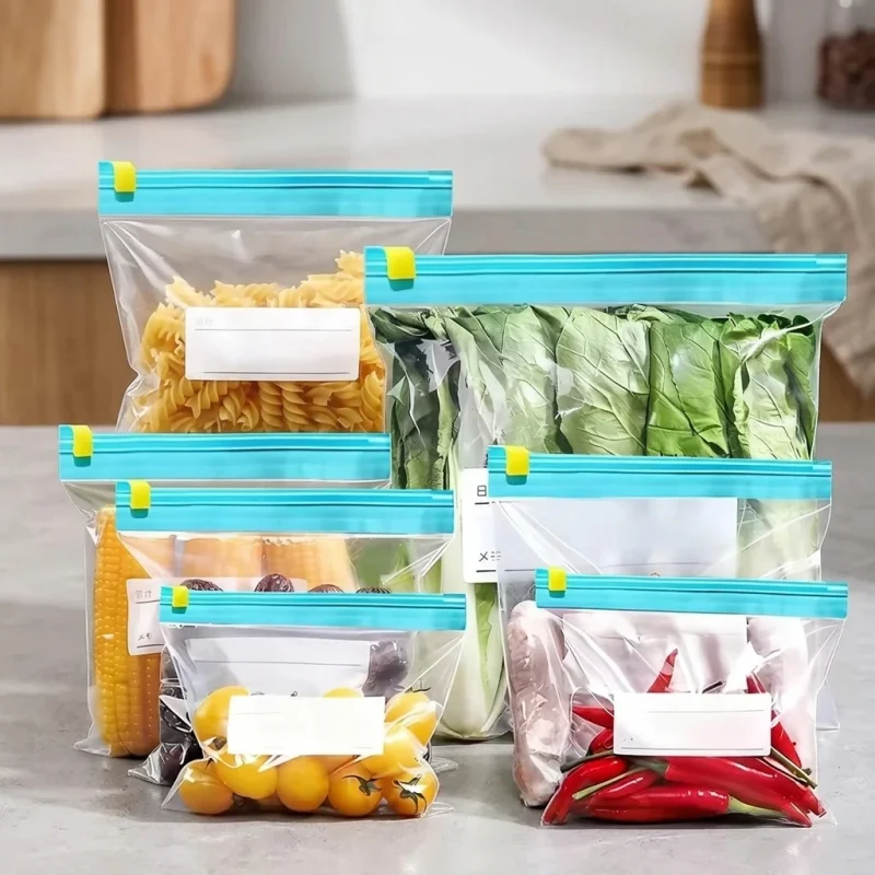 slider zipper bag showing prismatic rainbow effect on transparent soft BOPP base