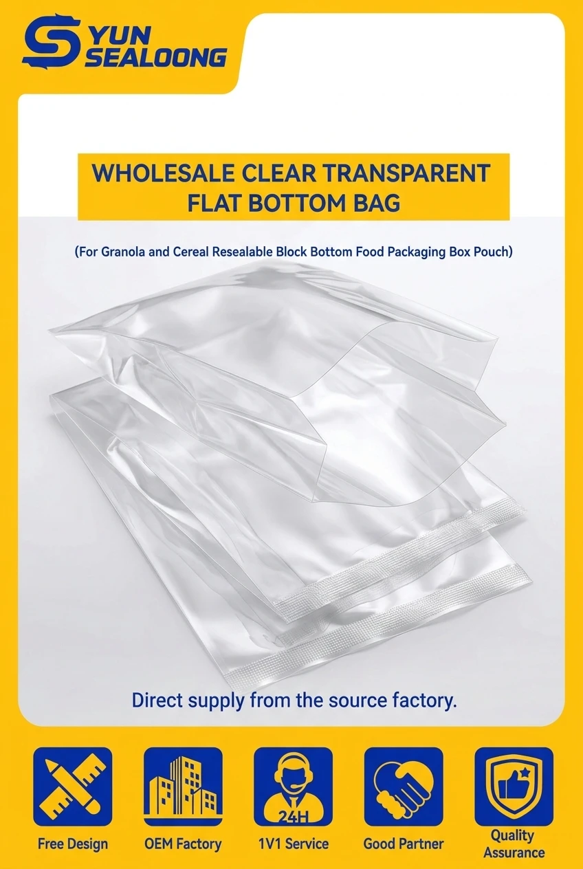 Recyclable 0.1mm Clear Side Gusseted PE Plastic Bag with Heat Seal Bottom for Fresh Fruit and Vegetable Packaging