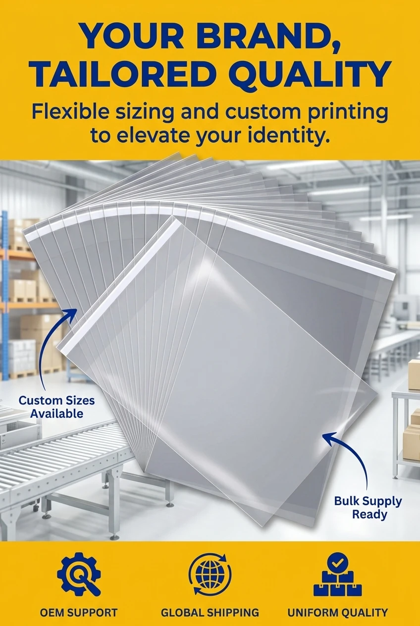 Waterproof Self Adhesive OPP Plastic Bag protecting printed gift box designs from moisture