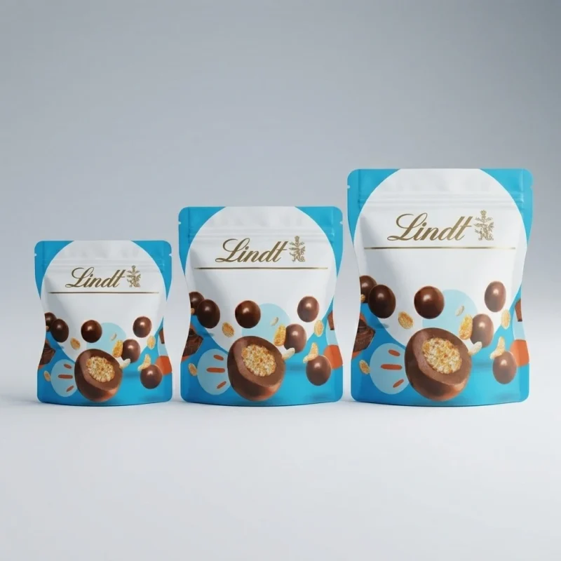Soft stand up pouch with zipper material roll showing PET BOPP layer flexibility and durability