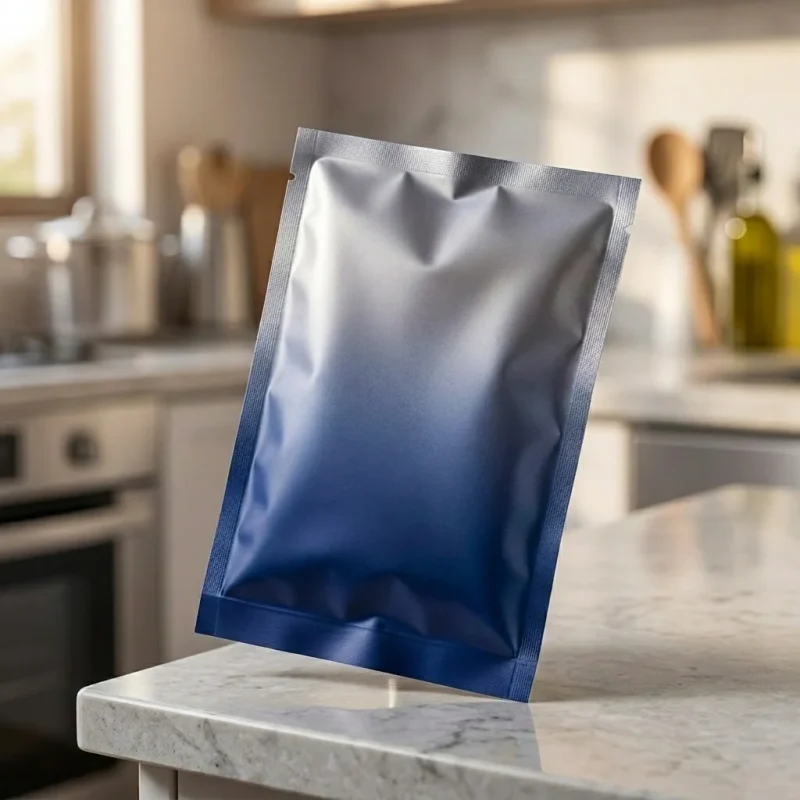 Industrial packaging of retort food pouch packaging with custom width options for printing houses