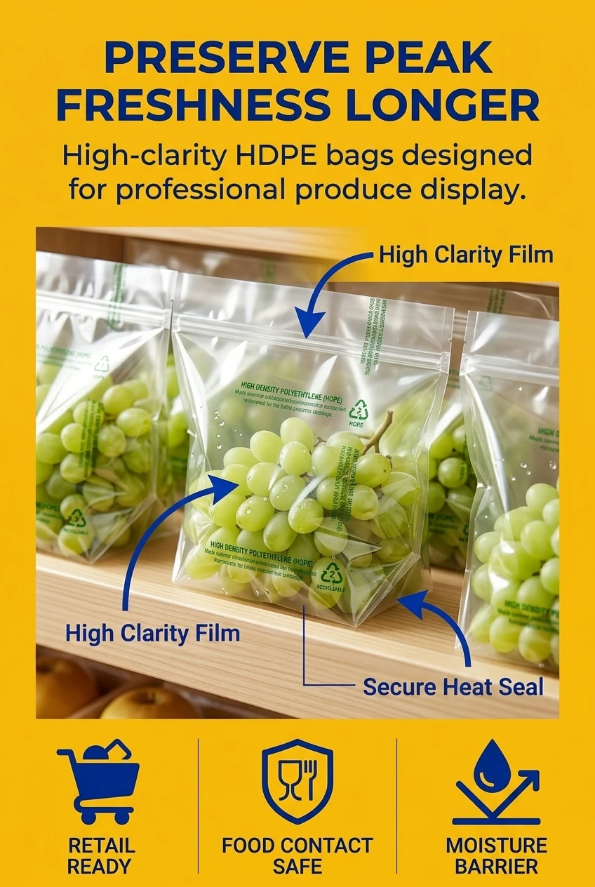Waterproof Food Grade HDPE Plastic Bags protecting printed gift box designs from moisture