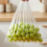 Food Grade HDPE Plastic Bags showing prismatic rainbow effect on transparent soft BOPP base