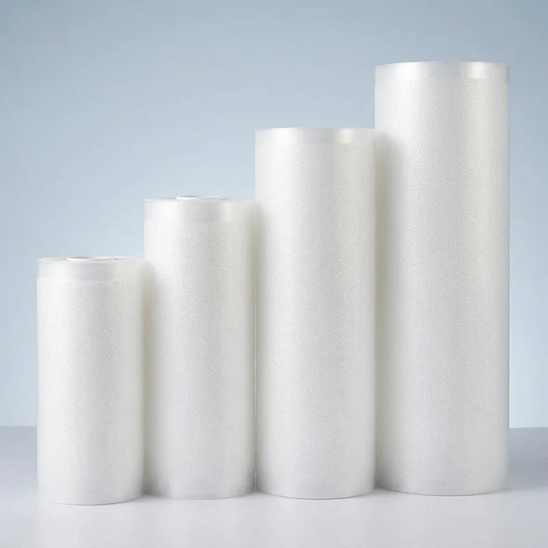 embossed vacuum sealer bags applied on luxury gift packaging demonstrating 3D laser reflection