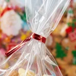 clear plastic gift bag applied on luxury gift packaging demonstrating 3D laser reflection