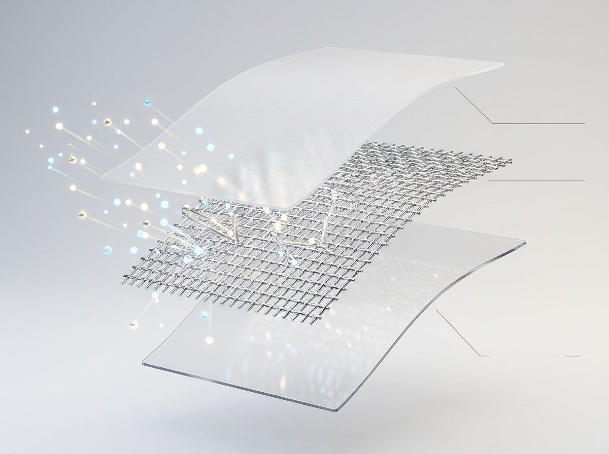 3D render of food grade laminates showing OTR and WVTR barrier structure