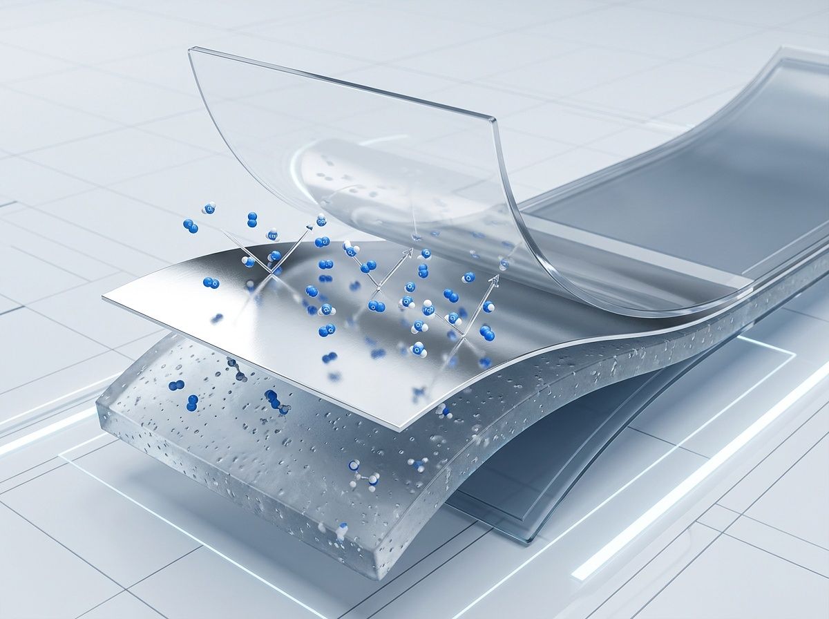 Exploded-view diagram of multi-layer aluminized composite film for bakery packaging moisture barrier.