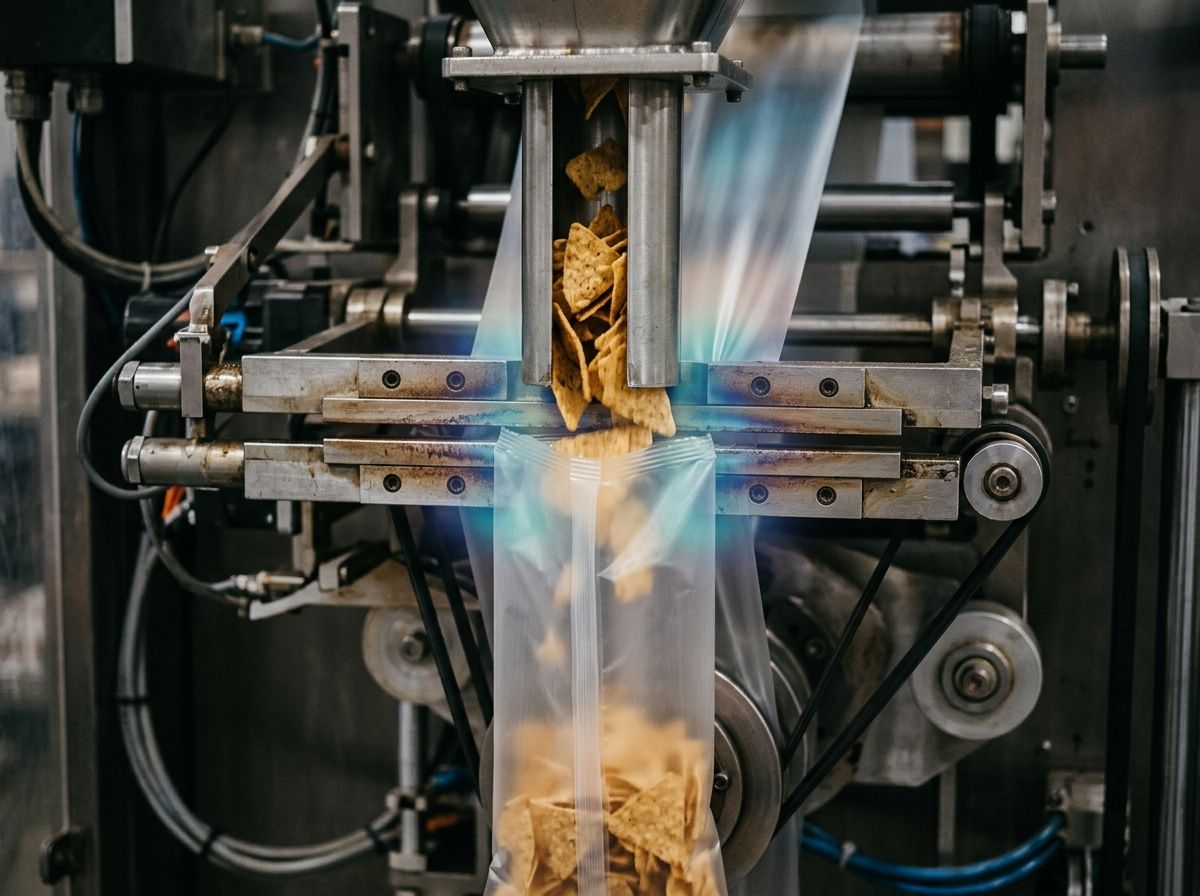 Friction-induced heat mitigation during the filling stage of a high-speed packaging machine.
