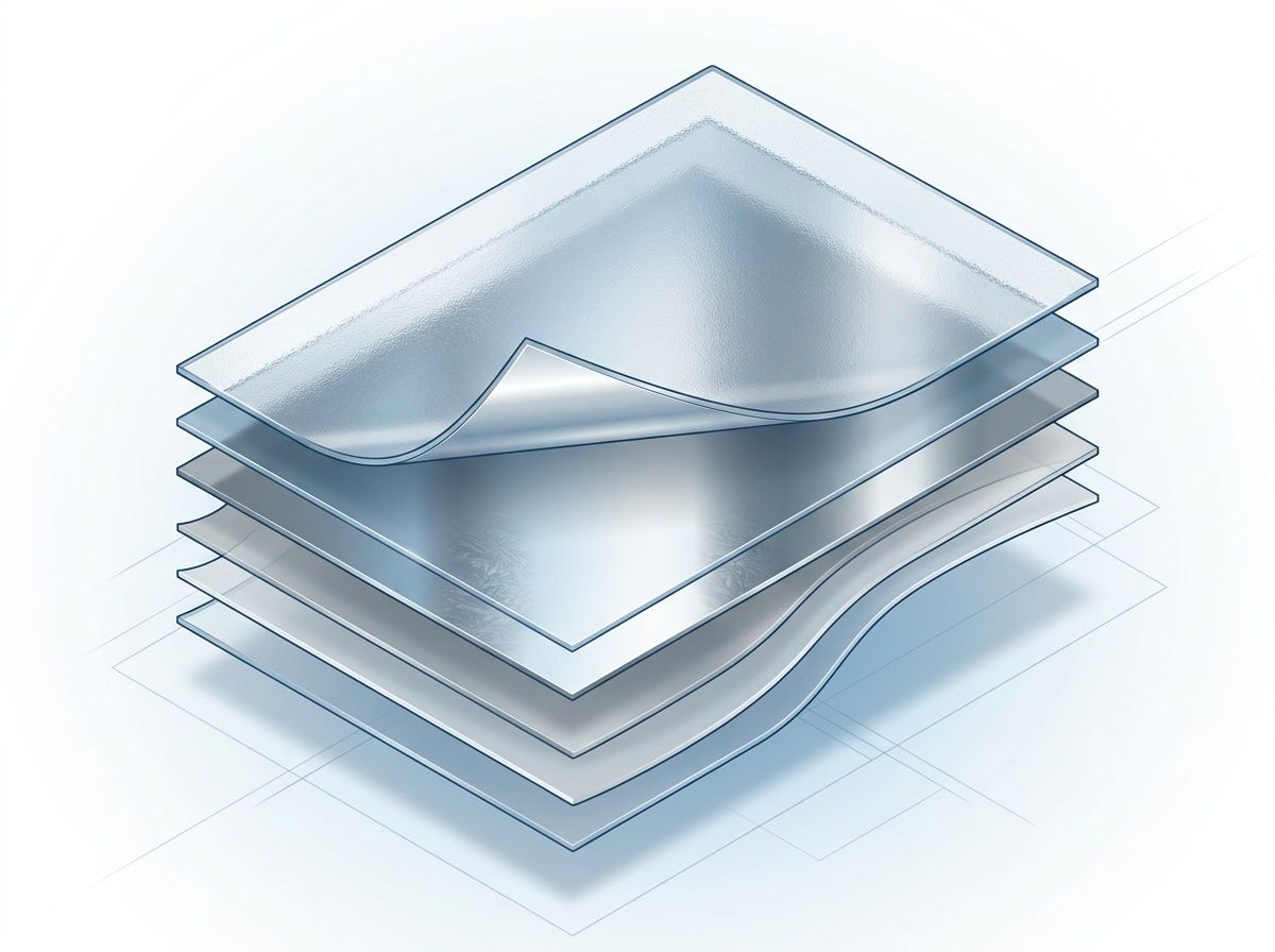 Multi-layer lamination structure showing VMPET and PE layers for snack food protection.